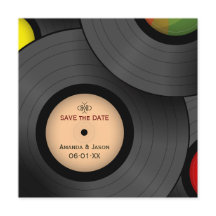 Vinyl Platten Retro Save the Date Einladung
