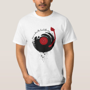 Vinyl Platten Zuhause ist, wo sich die Turntable d T-Shirt