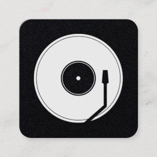 Vinyl play Form Retro Vintag Quadratische Visitenkarte