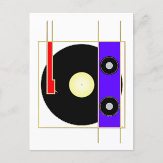 Vinyl Player Postkarte