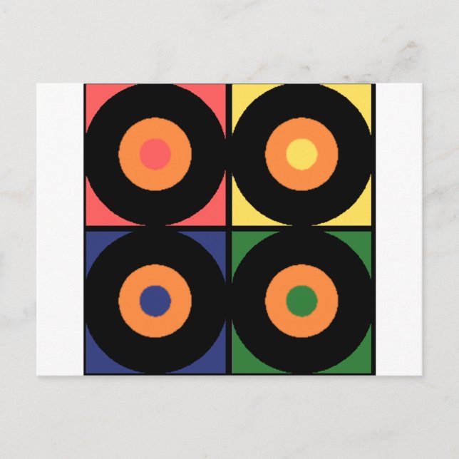 Vinyl Pop Art Postkarte (Vorderseite)