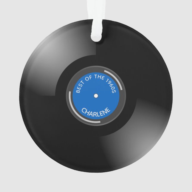 Vinyl Record Album Design Akronylic Ornament (Rückseite)