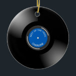 Vinyl Record Album Design Keramik Ornament<br><div class="desc">Vintages Vinyl Record Album Design Keramik Ornament mit anpassbarem Text,  vorne und hinten.</div>