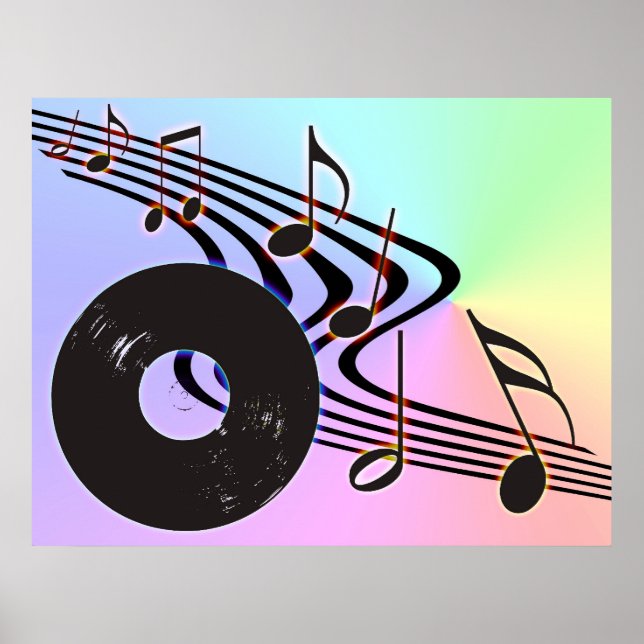 Vinyl Record and Notes Poster (Vorne)