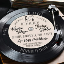 Vinyl Record Black and Ivory Vintag Music Wedding
