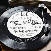 Vinyl Record Black and White Vintag Music Wedding