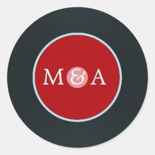 Vinyl Record Custom Wedding Runder Aufkleber