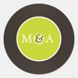 Vinyl Record Custom Wedding Runder Aufkleber