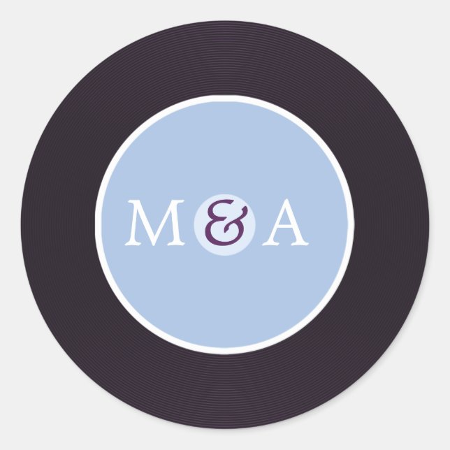 Vinyl Record Custom Wedding Runder Aufkleber (Vorderseite)