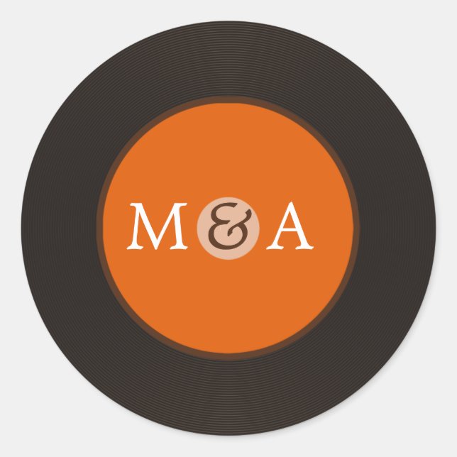 Vinyl Record Custom Wedding Runder Aufkleber (Vorderseite)