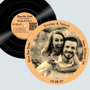 Vinyl Record Foto Save the Date Sepia