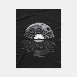 Vinyl Record Full Moon Retro Vintager Vinyl Record Fleecedecke