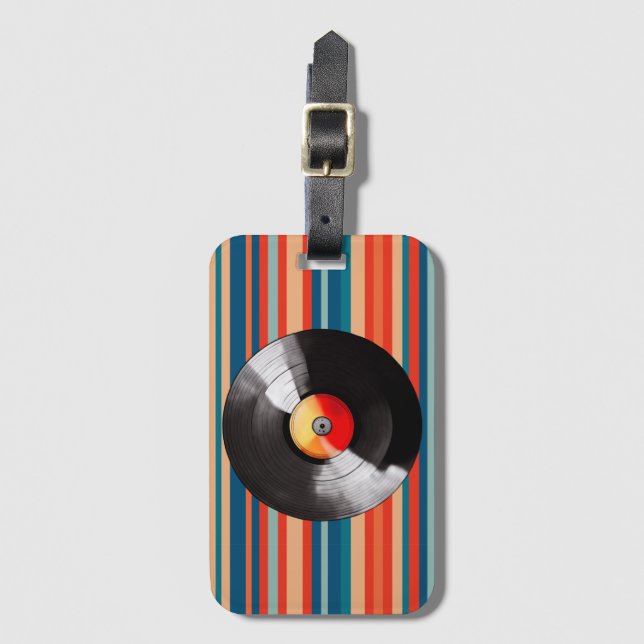 Vinyl Record Luggage Tag Gepäckanhänger (Vorderseite Vertikal)