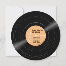 Vinyl Record Monogram Wedding Einladung