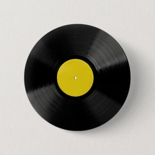 Vinyl Record Music Clock Button