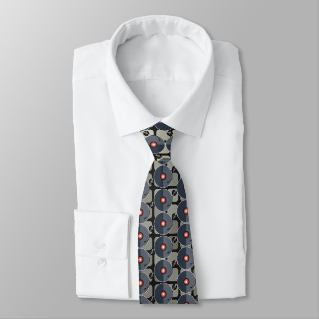 Vinyl Record Neck Tie Krawatte (Gebunden)