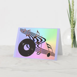 Vinyl Record & Notes Card Karte