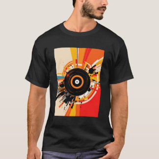 Vinyl Record Player Dj Music Vintag Retro T-Shirt
