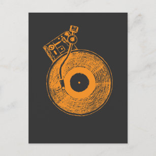 Vinyl Record Player Turntable Music Gift für DJ Postkarte