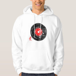 Vinyl Record Retro Grunge mit Sakura Blüten Hoodie
