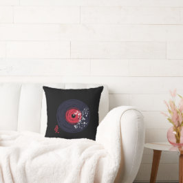 Vinyl Record Retro Grunge mit Sakura Blüten Kissen