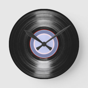 Vinyl Record Retro-Stunde Runde Wanduhr