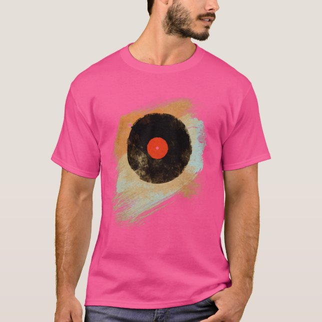 Vinyl Record Retro Vinyl Platten Modern Grunge Des T-Shirt (Vorderseite)