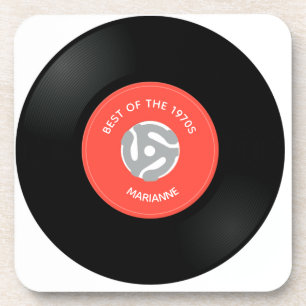 Vinyl Record Single "45" Design Beverage Coaster Getränkeuntersetzer