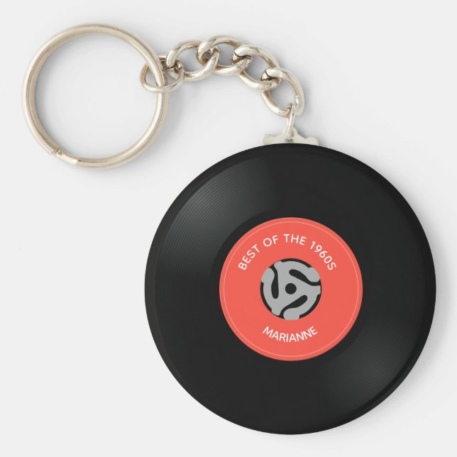 Vinyl Record Single Design Schlüsselanhänger (Vorne)