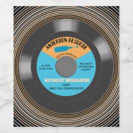Vinyl record Single personalisiert hausgemacht Weinetikett
