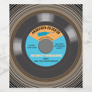 Vinyl record Single personalisiert hausgemacht Weinetikett