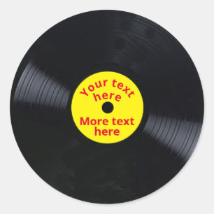 Vinyl Record STICKER Anpassbarer Text
