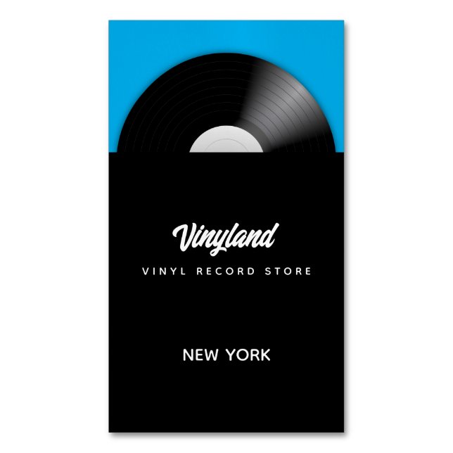 Vinyl Record Store Magnetische Visitenkarte (Vorderseite Vertikal)