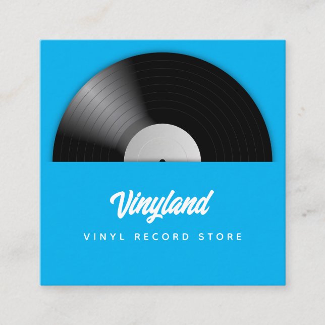 Vinyl Record Store Quadratische Visitenkarte (Vorderseite)