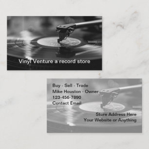 Vinyl Record Store Retro Theme Business Cards Visitenkarte