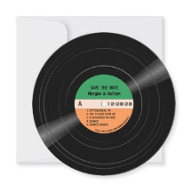 Vinyl Record Stripes Save the Date