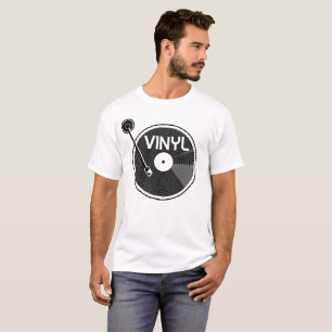 Vinyl Record Turntable Schwarz und Weiß T-Shirt