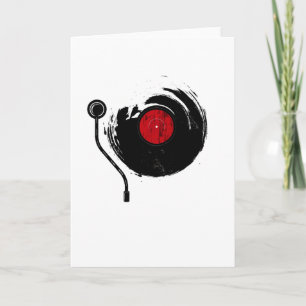 Vinyl Record Vintag Old School DJ Analog Music Karte