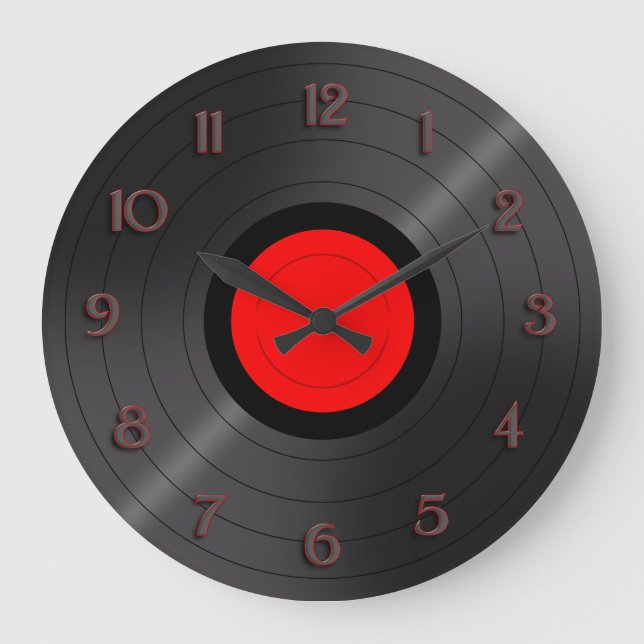 Vinyl Record Wall Clock Große Wanduhr (Vorderseite)