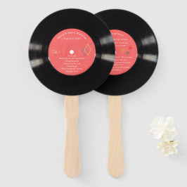 Vinyl Record Wedding Program im Stil von 50er Fächer