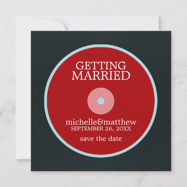 Vinyl Record Wedding Save the Date (Vorderseite)
