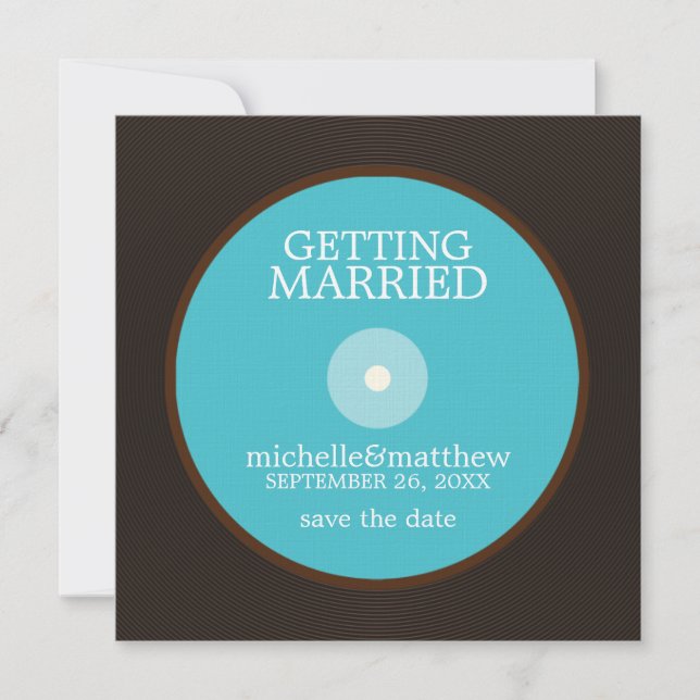 Vinyl Record Wedding Save the Date (Vorderseite)