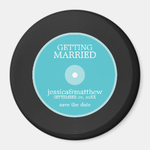 Vinyl Record Wedding Save the Date Magnet