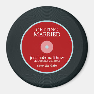 Vinyl Record Wedding Save the Date Magnet