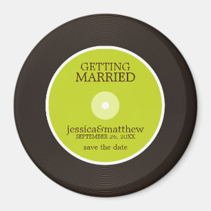 Vinyl Record Wedding Save the Date Magnet