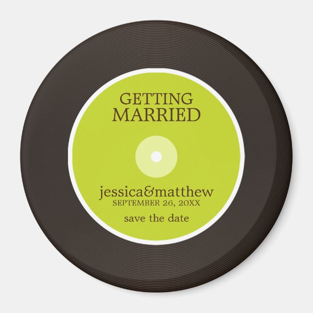 Vinyl Record Wedding Save the Date Magnet (Vorne)