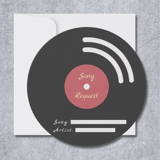 Vinyl Record Wedding Song Request Insert Card Einladung (Vinyl Record Wedding Song Request Insert Card )