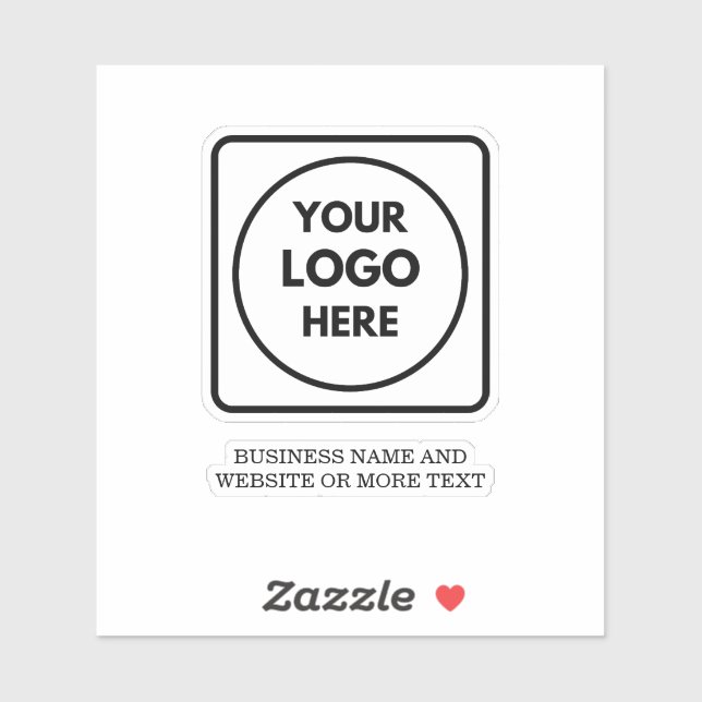 Vinyl Rectangle Logo Text Business QR label (Blatt)