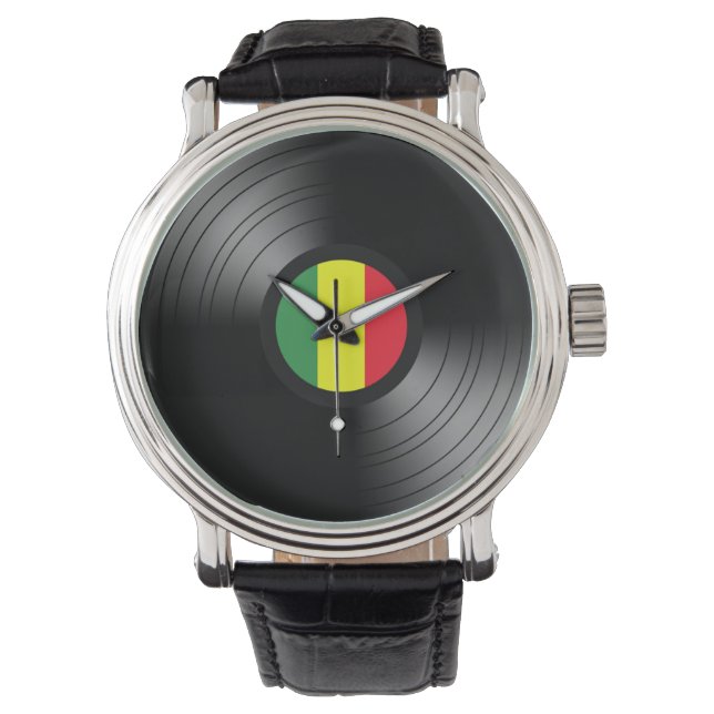 Vinyl reggae armbanduhr (Vorderseite)