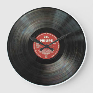Vinyl Retro Wall Clock - Geschenke für Designer Große Wanduhr